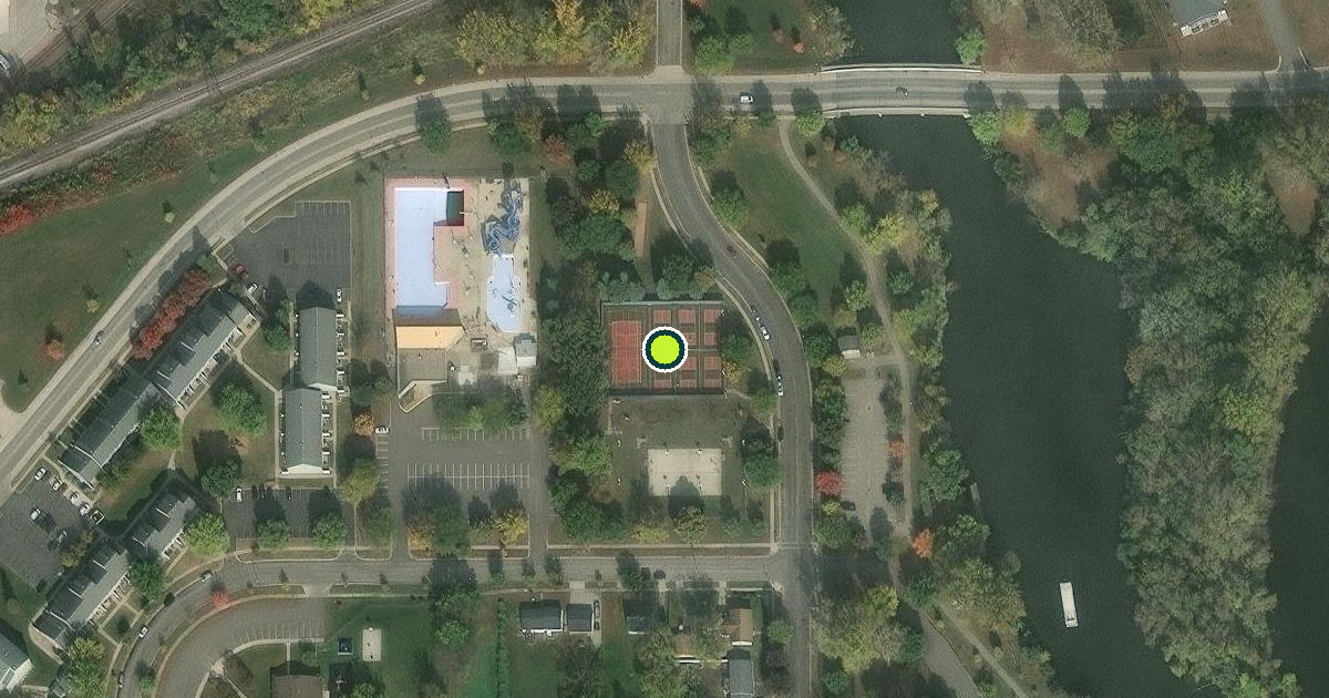 Satellite view of Albert Lea Pickleball Courts