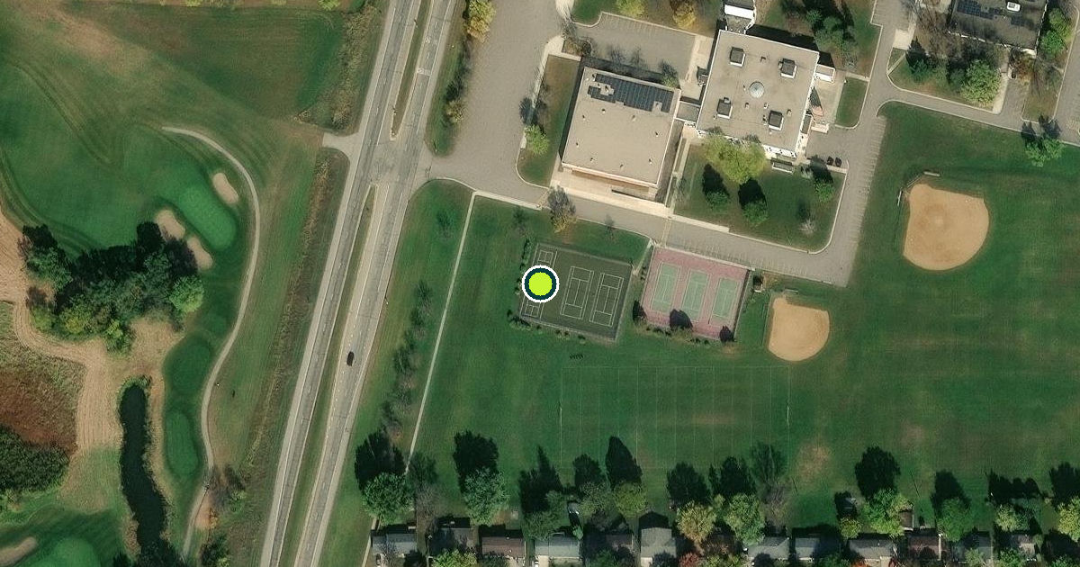 Satellite view of Albert Lea Pickleball Courts