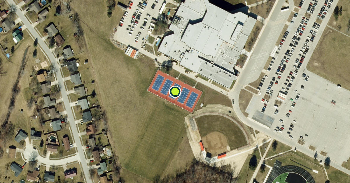 Satellite view of Allen County Pickleball Courts