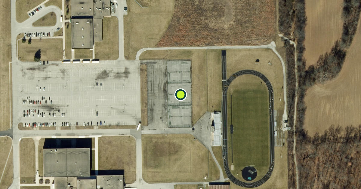Satellite view of Allen County Pickleball Courts