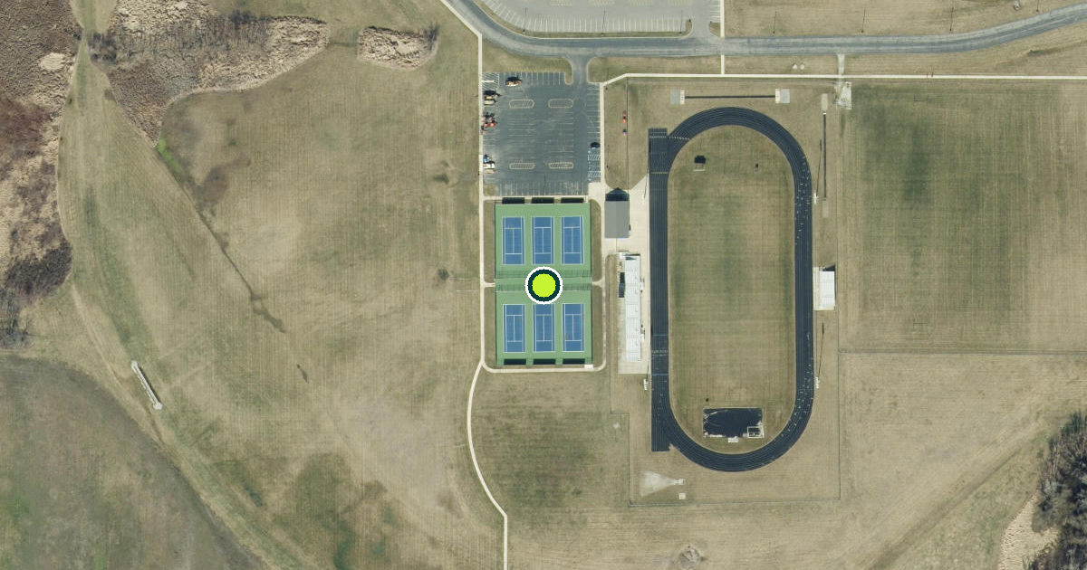 Satellite view of Allen County Pickleball Courts