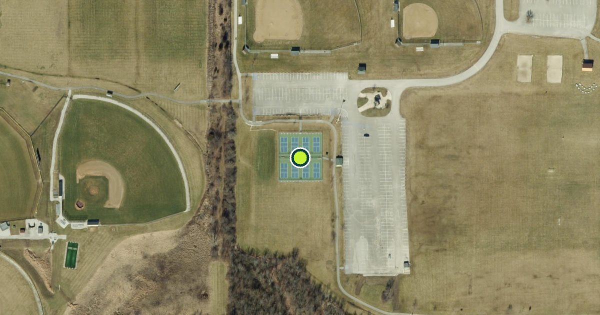 Satellite view of Allen County Pickleball Courts