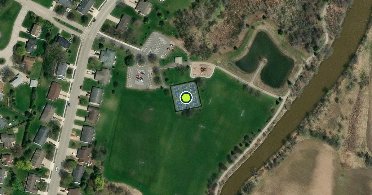 Satellite view of Allouez Pickleball Courts