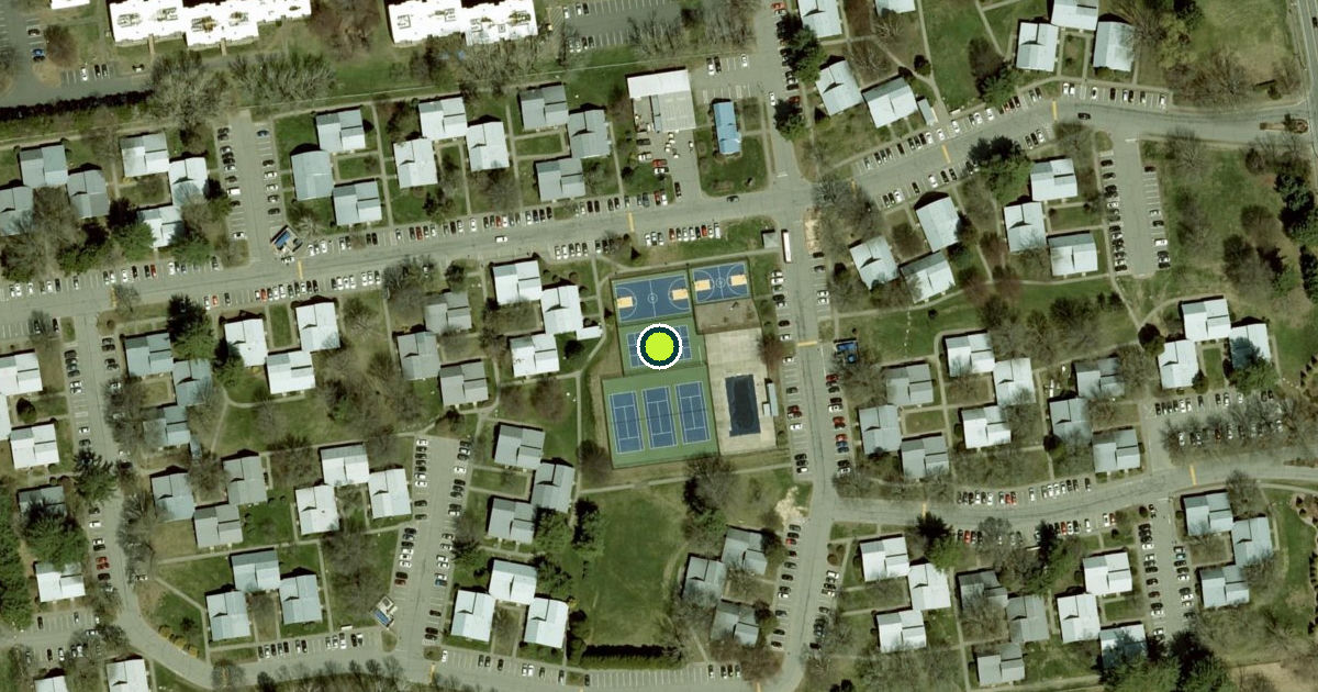 Satellite view of Amherst Pickleball Courts