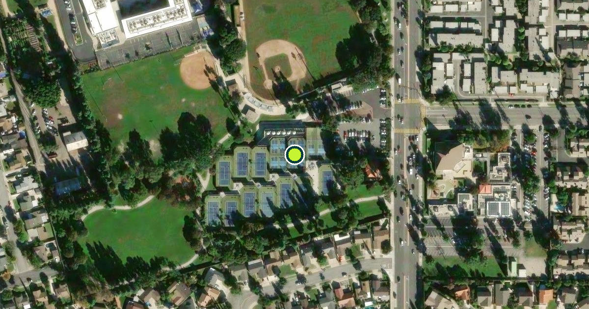 Satellite view of Anaheim Pickleball Courts