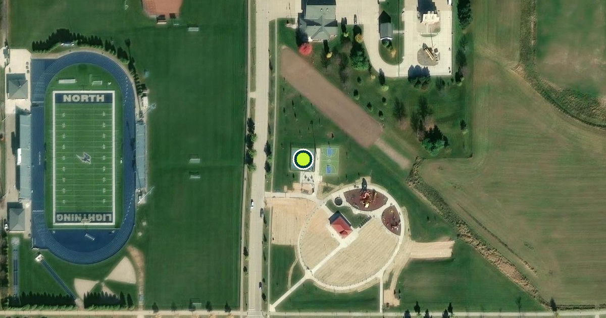 Satellite view of Appleton Pickleball Courts
