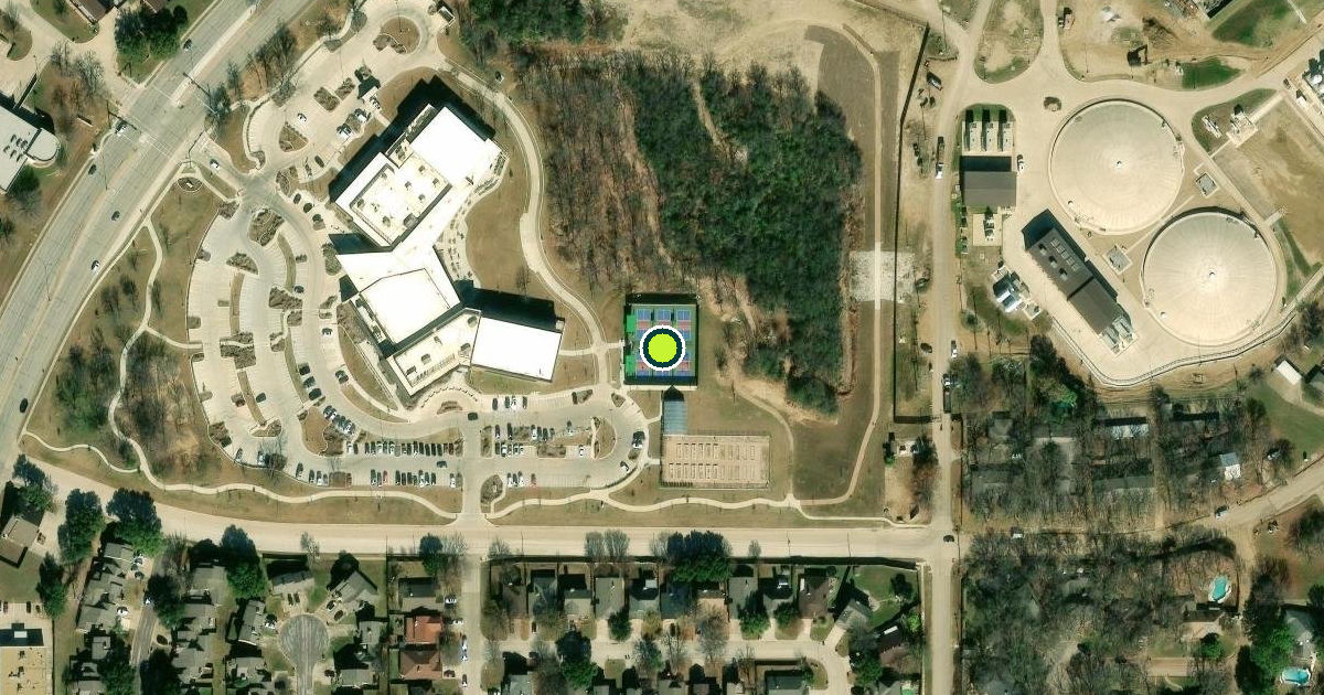 Satellite view of Arlington Pickleball Courts