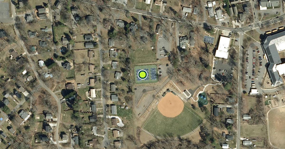 Satellite view of Asheville Pickleball Courts