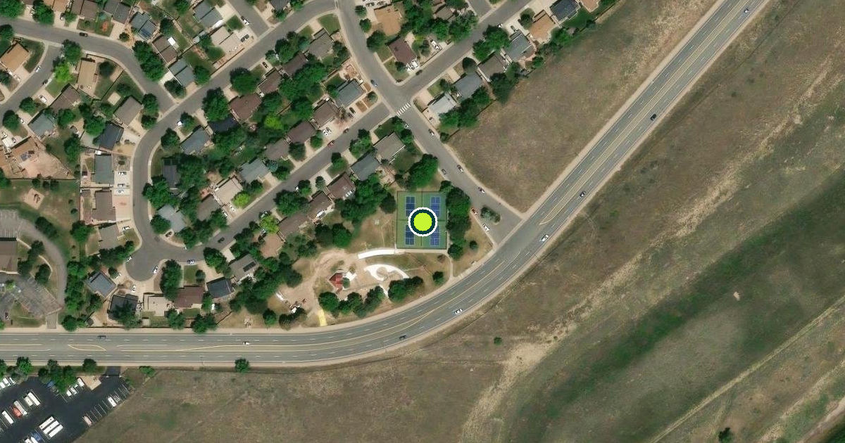 Satellite view of Aurora Pickleball Courts