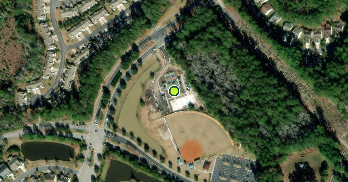 Satellite view of Beaufort County Pickleball Courts