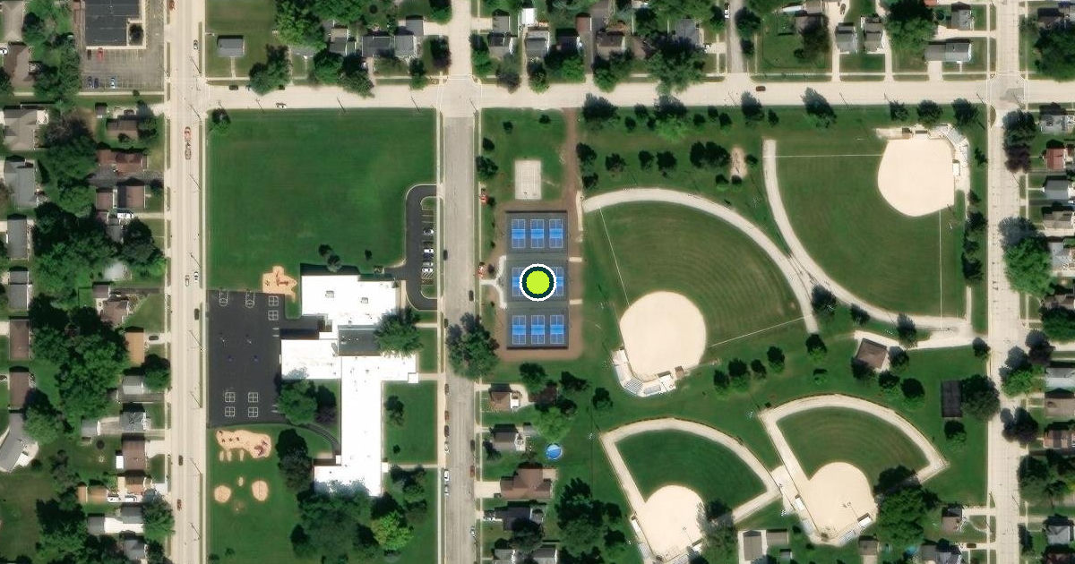 Satellite view of Beaver Dam Pickleball Courts