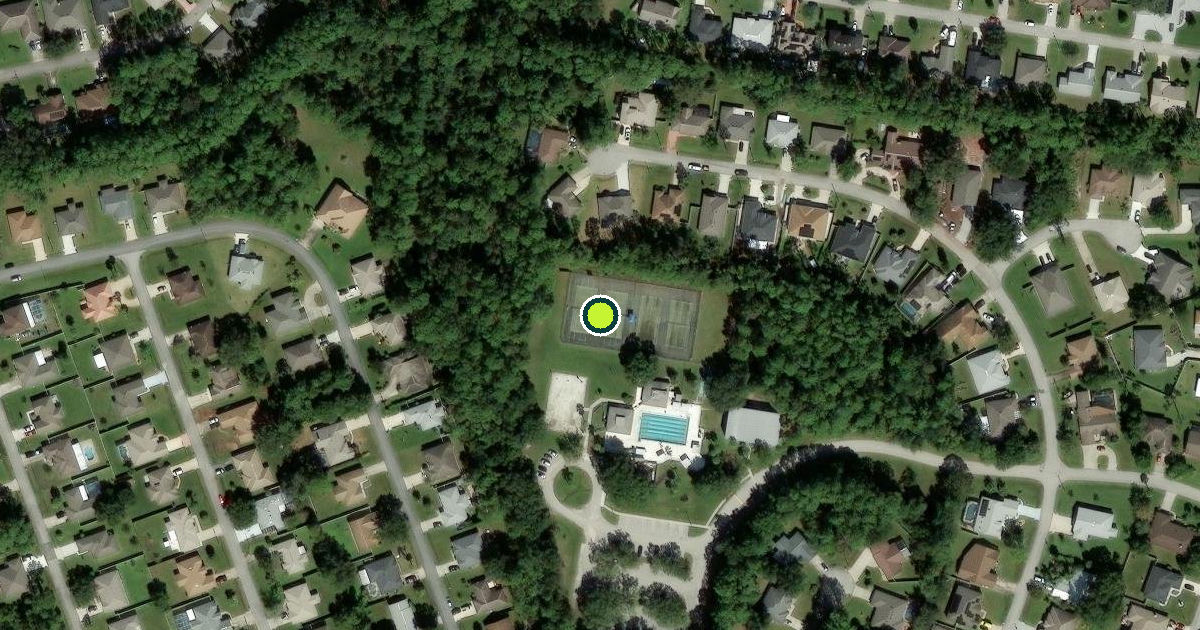 Satellite view of Belle Terre Swim and Racket Club Pickleball Courts