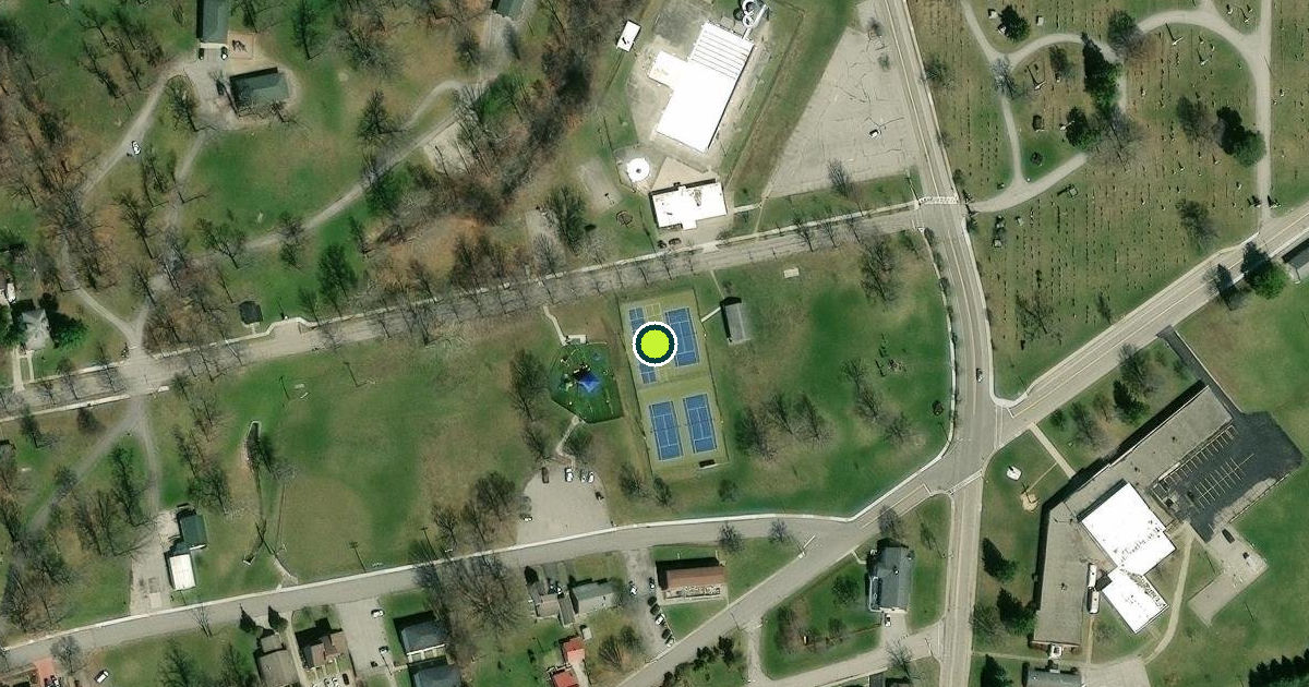 Satellite view of Bellefontaine Pickleball Courts