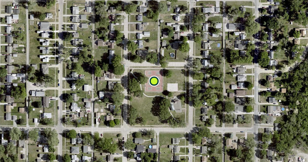 Satellite view of Bellevue Pickleball Courts