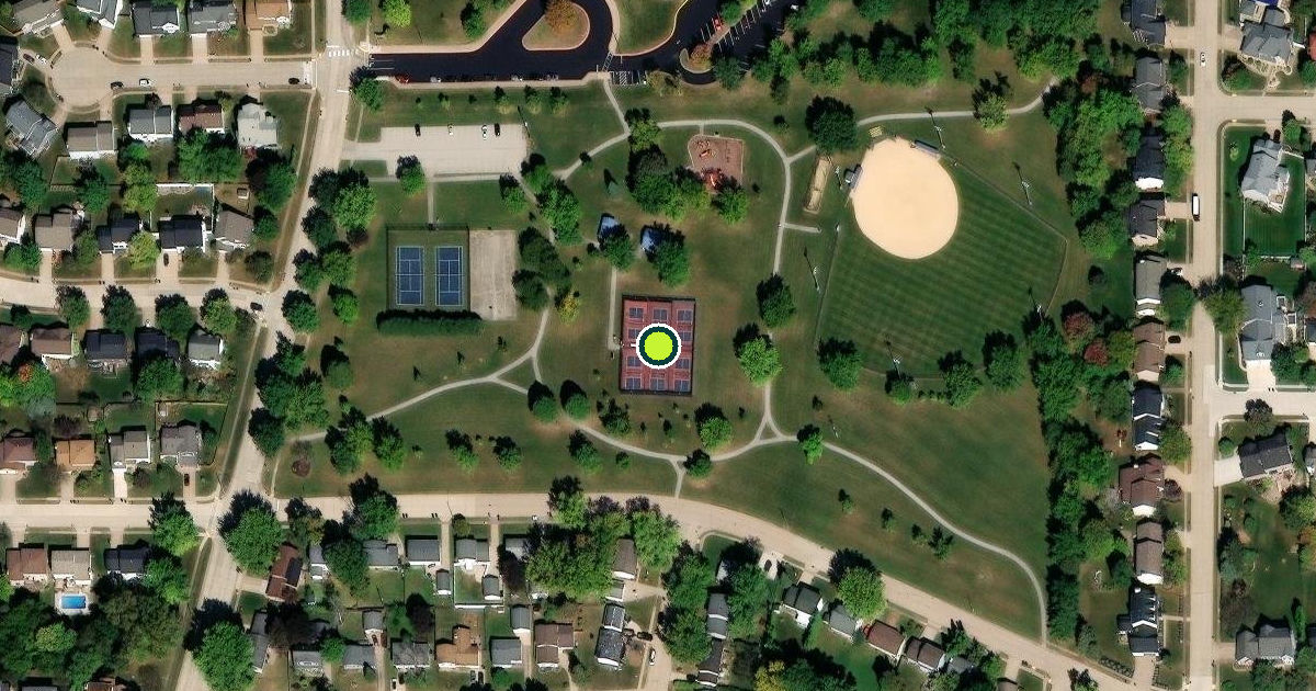 Satellite view of Bettendorf Pickleball Courts