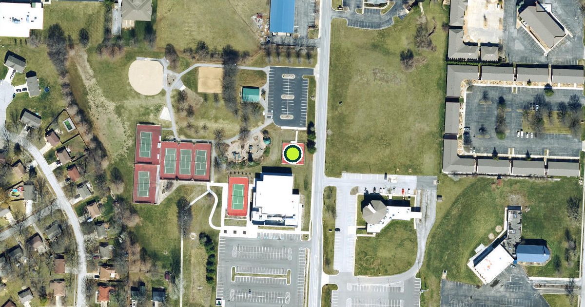 Satellite view of Blue Springs Pickleball Courts