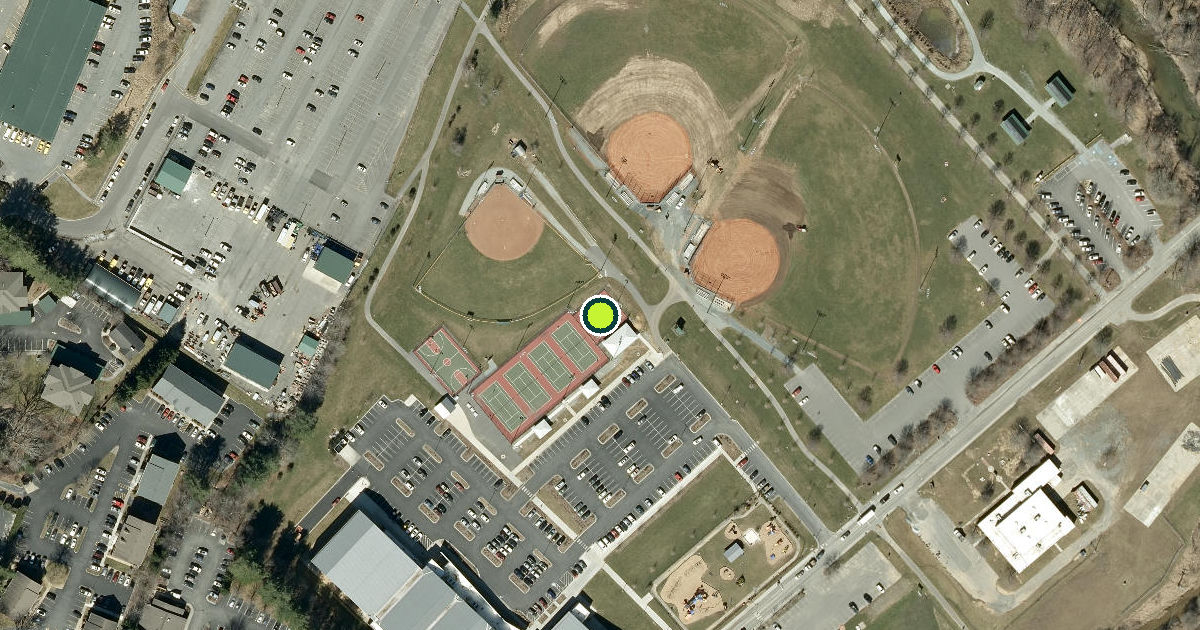 Satellite view of Boone Pickleball Courts