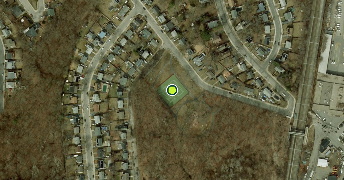Satellite view of Boston Pickleball Courts
