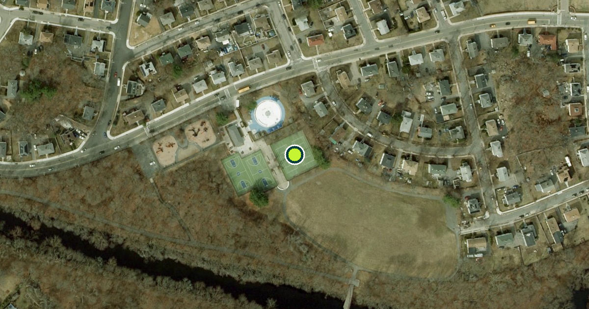 Satellite view of Boston Pickleball Courts