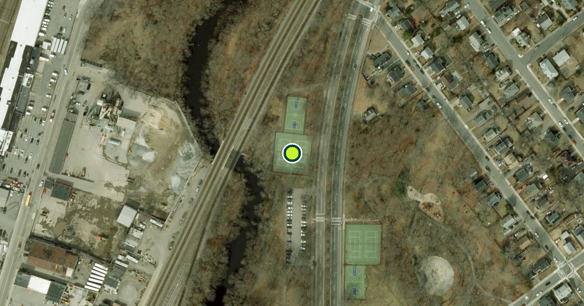 Satellite view of Boston Pickleball Courts