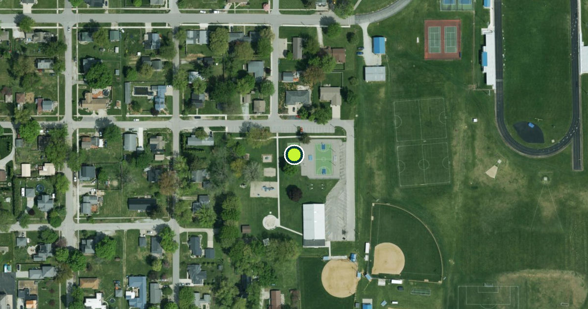 Satellite view of Bourbon Pickleball Courts