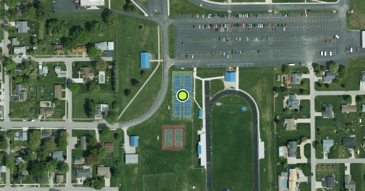 Satellite view of Bourbon Pickleball Courts