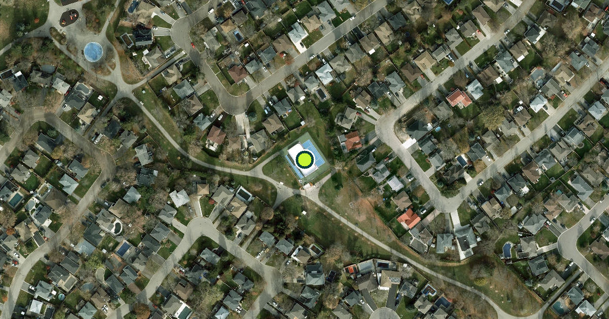 Satellite view of Brampton Pickleball Courts