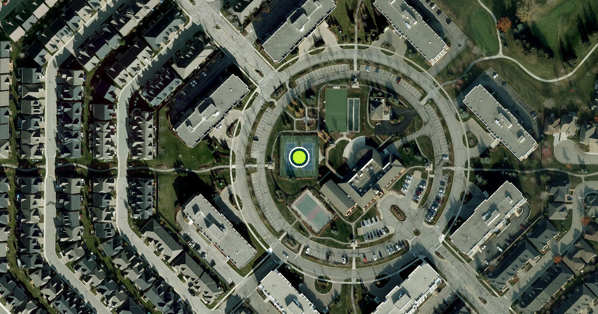 Satellite view of Brampton Pickleball Courts