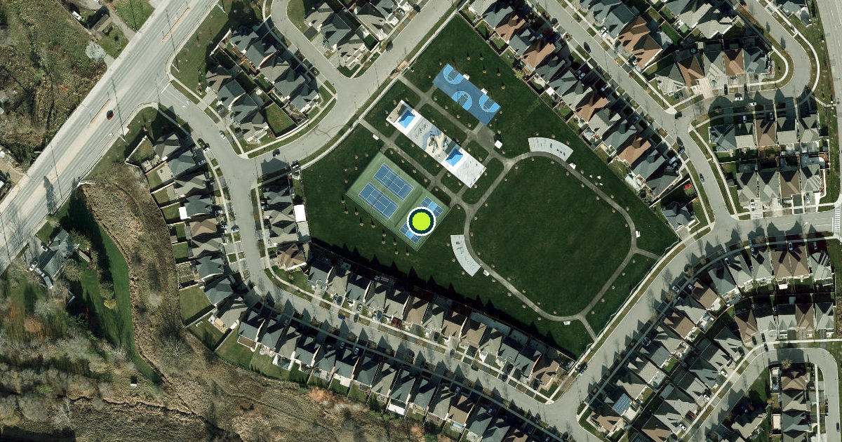Satellite view of Brampton Pickleball Courts