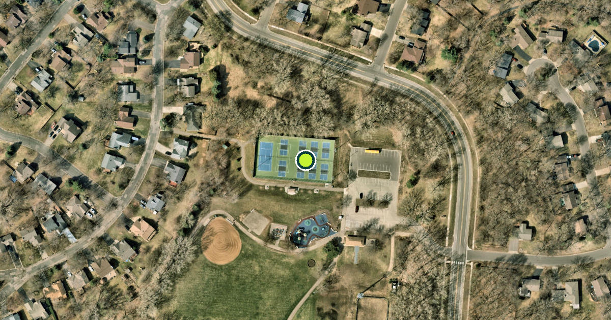Satellite view of Burnsville Pickleball Courts