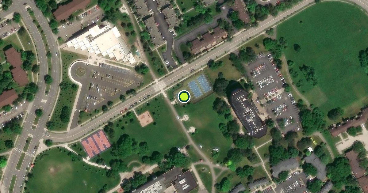 Satellite view of Campau Park Pickleball Courts