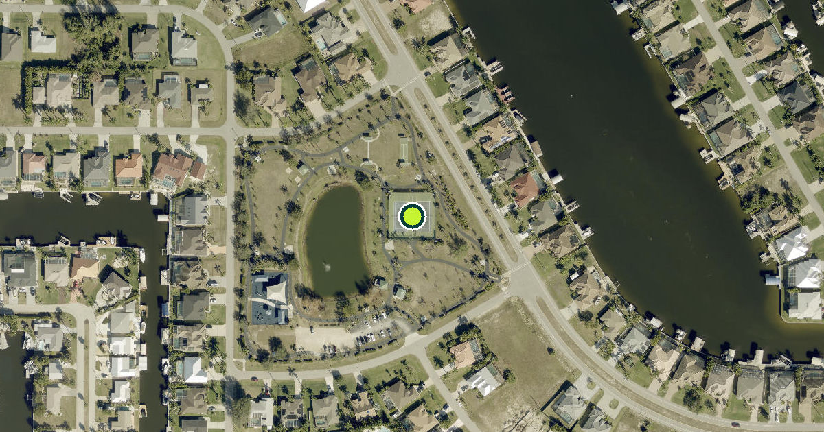 Satellite view of Cape Coral Pickleball Courts