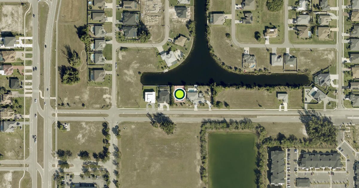 Satellite view of Cape Coral Pickleball Courts