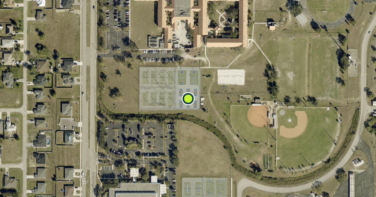 Satellite view of Cape Coral Pickleball Courts