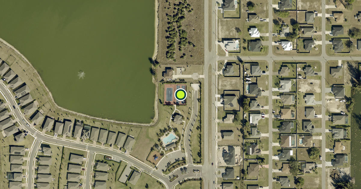 Satellite view of Cape Coral Pickleball Courts