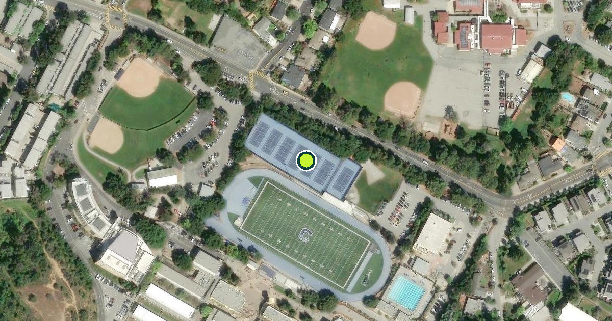 Satellite view of Carlmont High School Tennis Courts