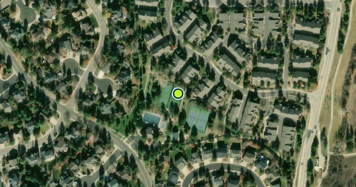 Satellite view of Castle Pines Pickleball Courts