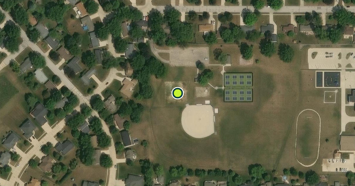 Satellite view of Cedar Falls Pickleball Courts