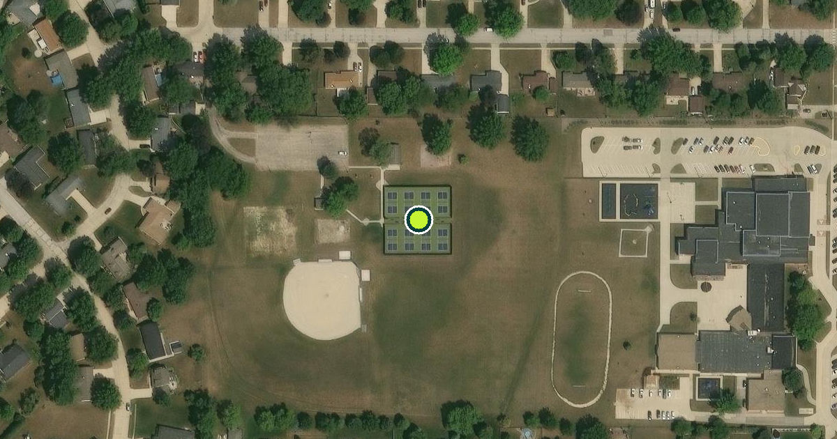 Satellite view of Cedar Falls Pickleball Courts
