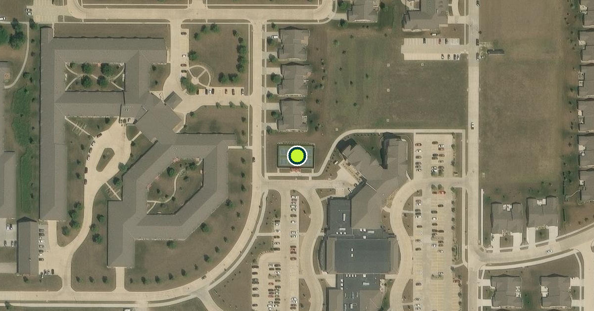 Satellite view of Cedar Falls Pickleball Courts