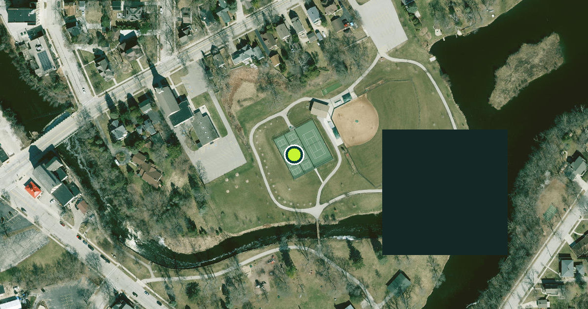 Satellite view of Cedarburg Pickleball Courts