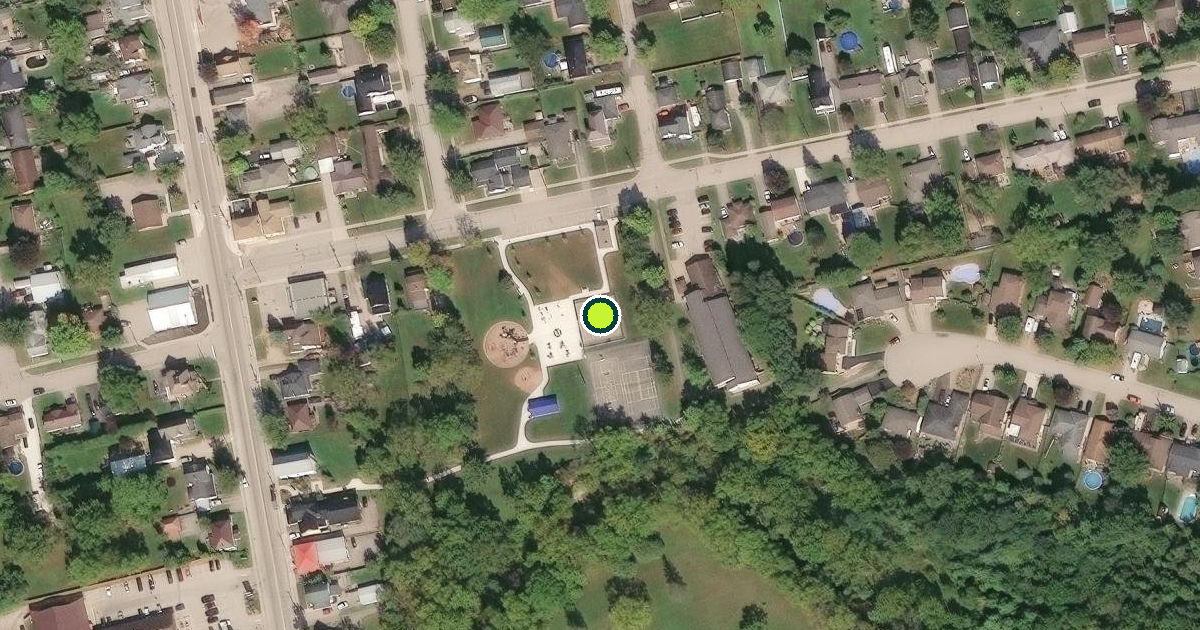 Satellite view of Central Elgin Pickleball Courts