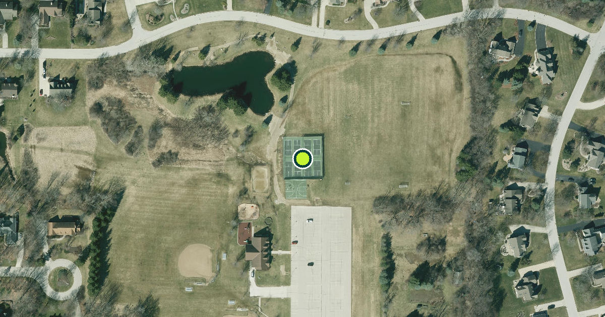 Satellite view of City of Pewaukee Pickleball Courts
