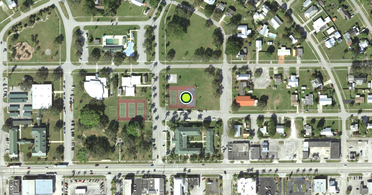 Satellite view of Clewiston Pickleball Courts