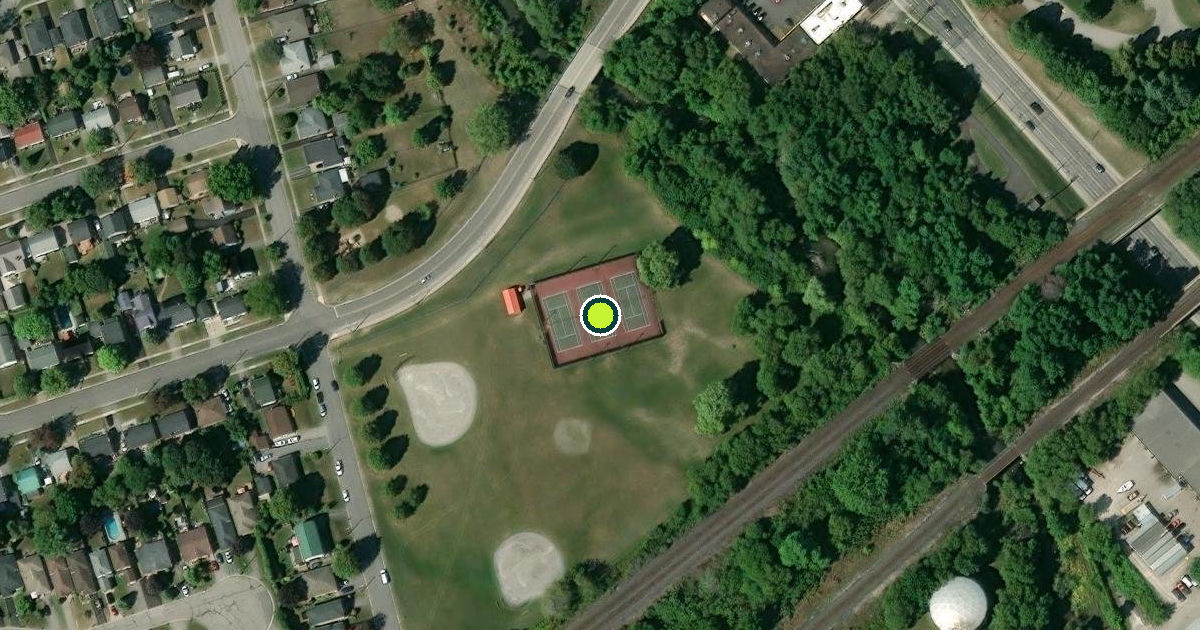 Satellite view of Cobourg Pickleball Courts