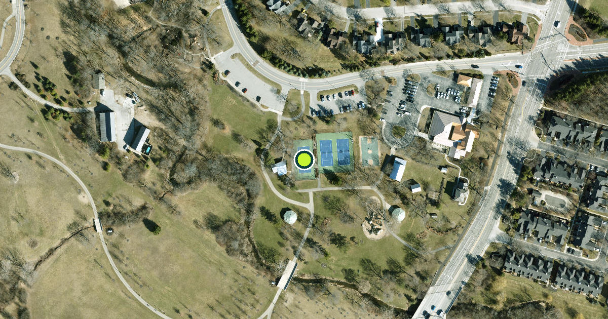 Satellite view of Coffman Park Pickleball Courts