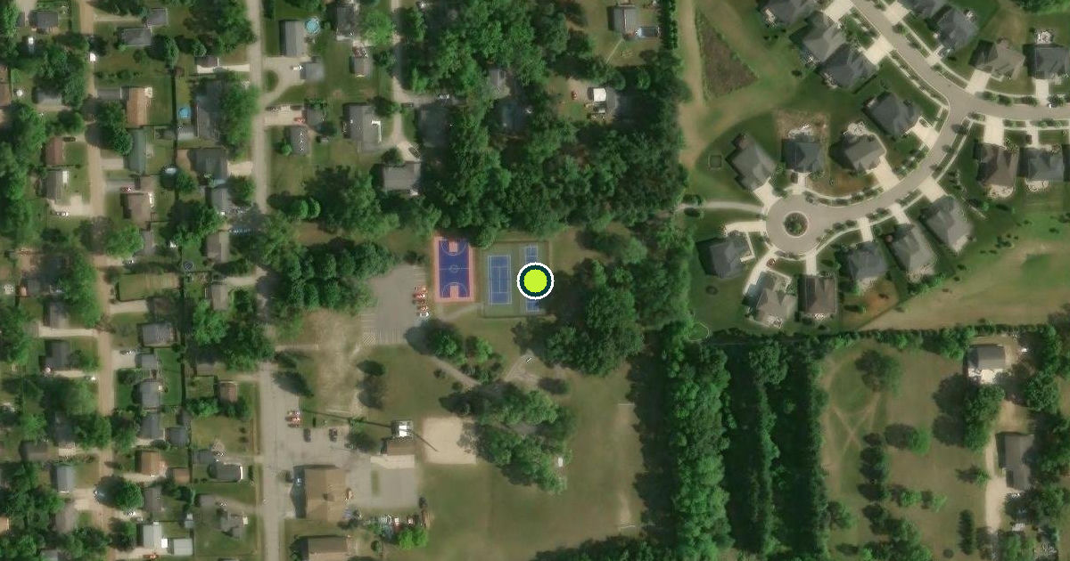 Satellite view of Commerce Charter Township Pickleball Courts