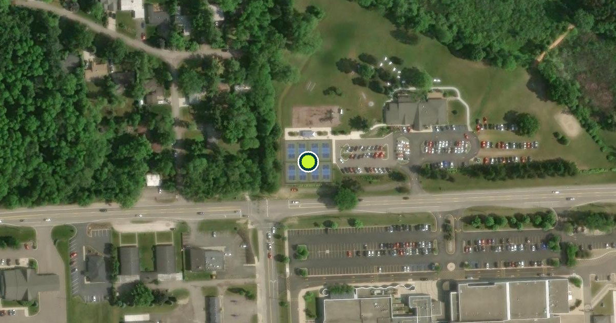 Satellite view of Commerce Charter Township Pickleball Courts