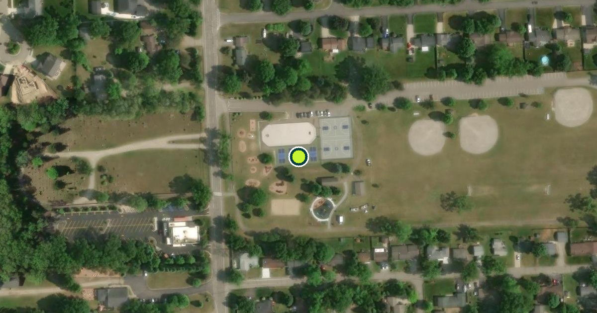 Satellite view of Commerce Charter Township Pickleball Courts