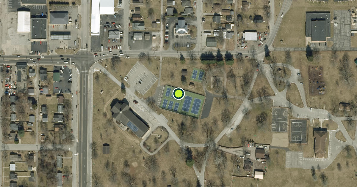 Satellite view of Connersville Pickleball Courts